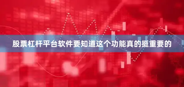 股票杠杆平台软件要知道这个功能真的挺重要的